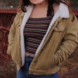 Brandy Melville Corduroy Sherpa Jacket